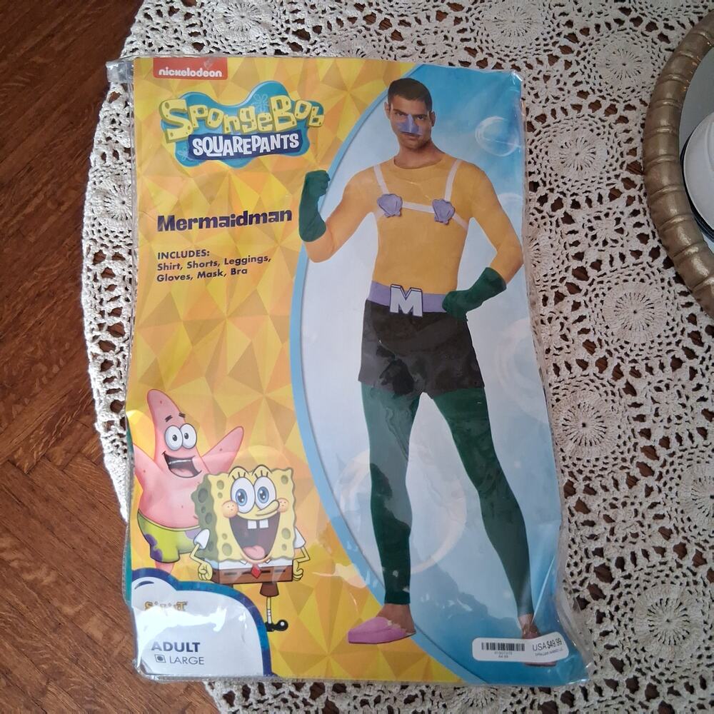 Spirit Sponge Bob Squarepants Mermaidman costume adult large complete